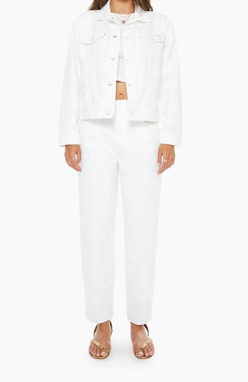 NEW MOTHER bruiser button up jacket in white